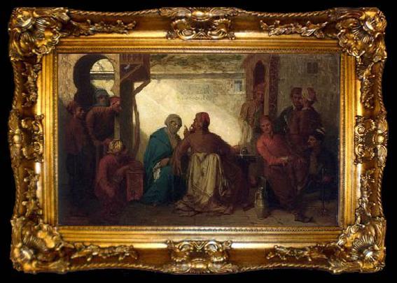 framed  unknow artist Arab or Arabic people and life. Orientalism oil paintings 560, ta009-2